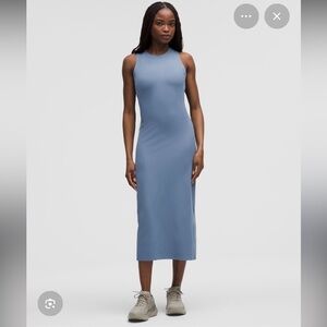 Lululemon Blue Ribbed Midi Dress